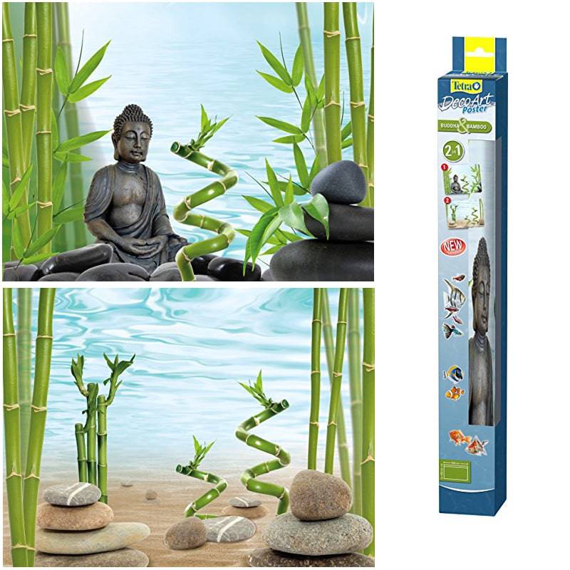 Tetra DecoArt Aquarium Poster Background 2in1 Buddha & Bamboo 45 x 60cm - Real Aquatics