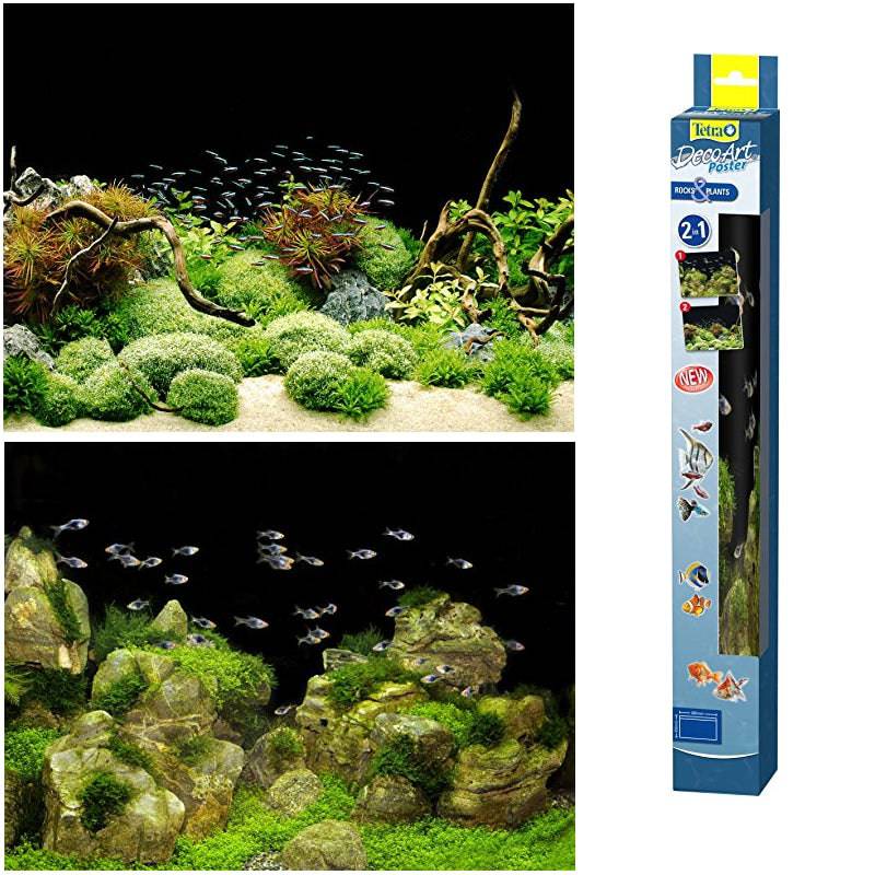 Tetra DecoArt Aquarium Poster Background 2in1 Rocks & Plants 45 x 60cm - Real Aquatics