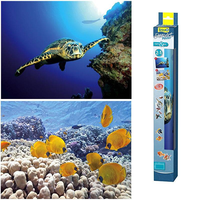 Tetra DecoArt Aquarium Poster Background 2in1 Turtle & Reef 45 x 60cm - Real Aquatics