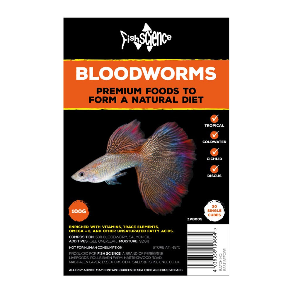 Fish Science Frozen Food Blister Pack Bloodworms 100g (case of 10)