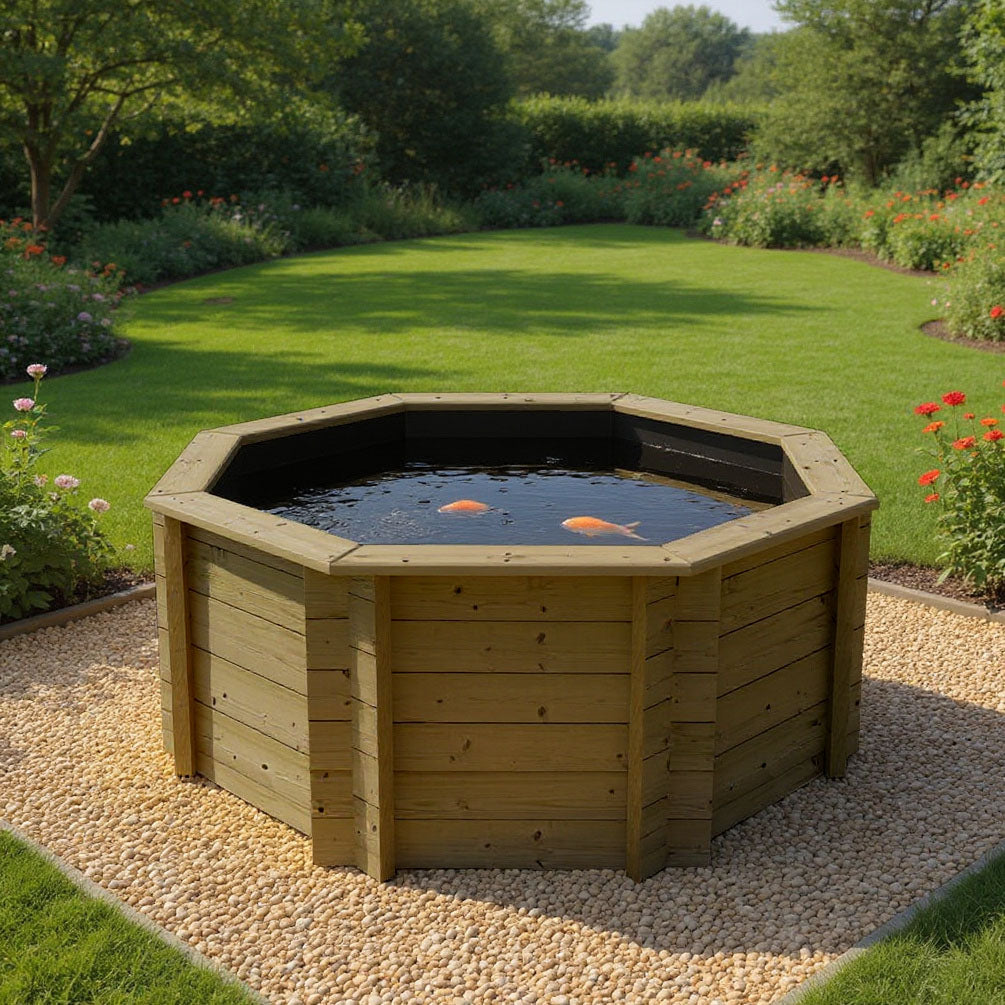 The Garden Timber Company Wooden Fish Ponds 6ft Octagonal 831mm Height 1586L
