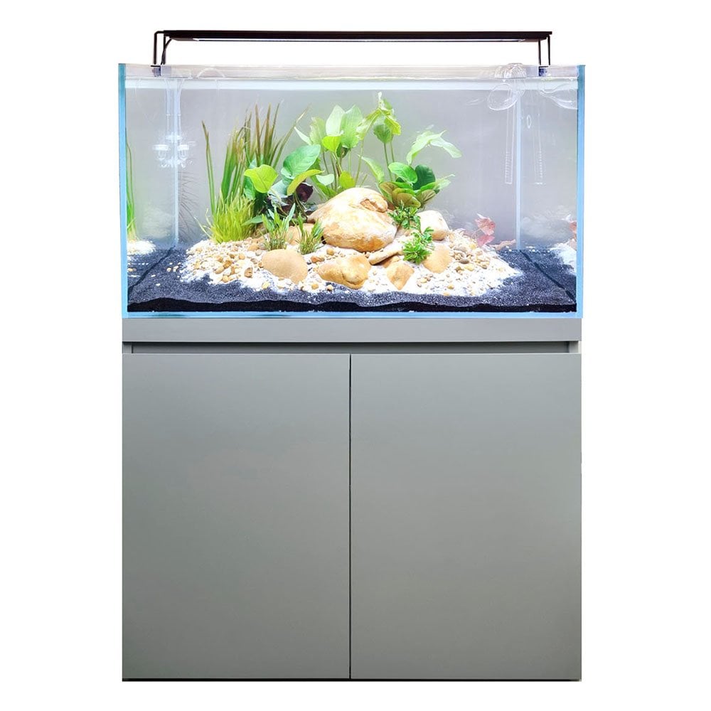 Fluval Visi-White 90 Aquascaping Aquarium & Cabinet Set 202L – Dusty Grey