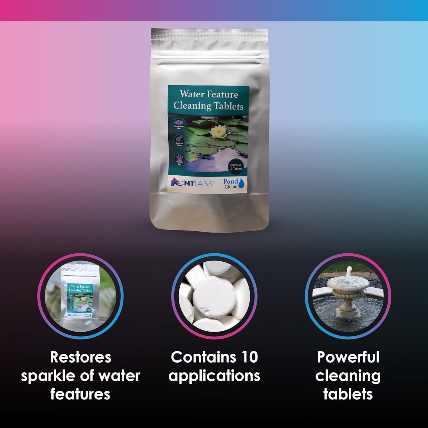 NT Labs Gleam - Water feature Cleaning Tablets