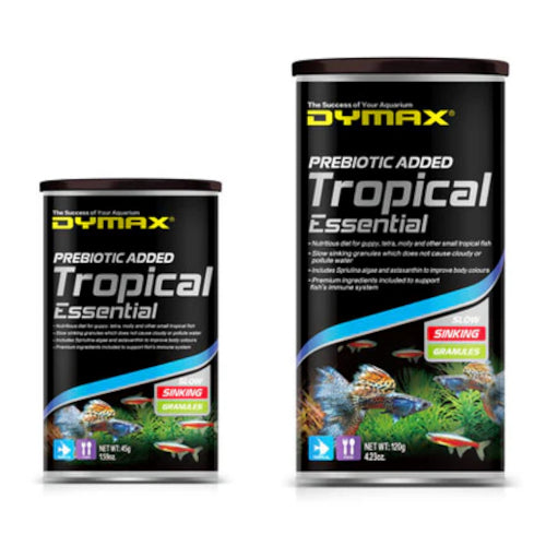 Dymax Tropical Essential 45/120g – Sinking Granules for Freshwater Tropical Fish