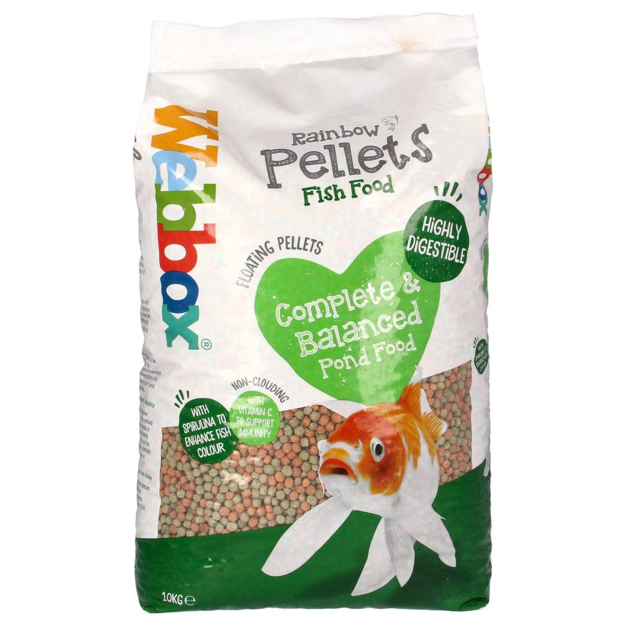 Webbox Rainbow Mixed Pond Pellets Fish Food 10kg