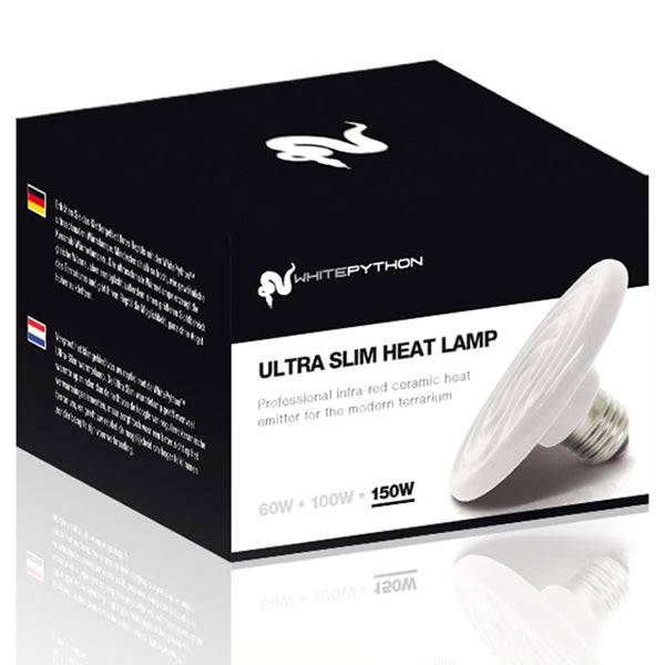 White Python Ceramic Heater, Holder, Guard & Reflector Midnight Black 3 Sizes - Real Aquatics