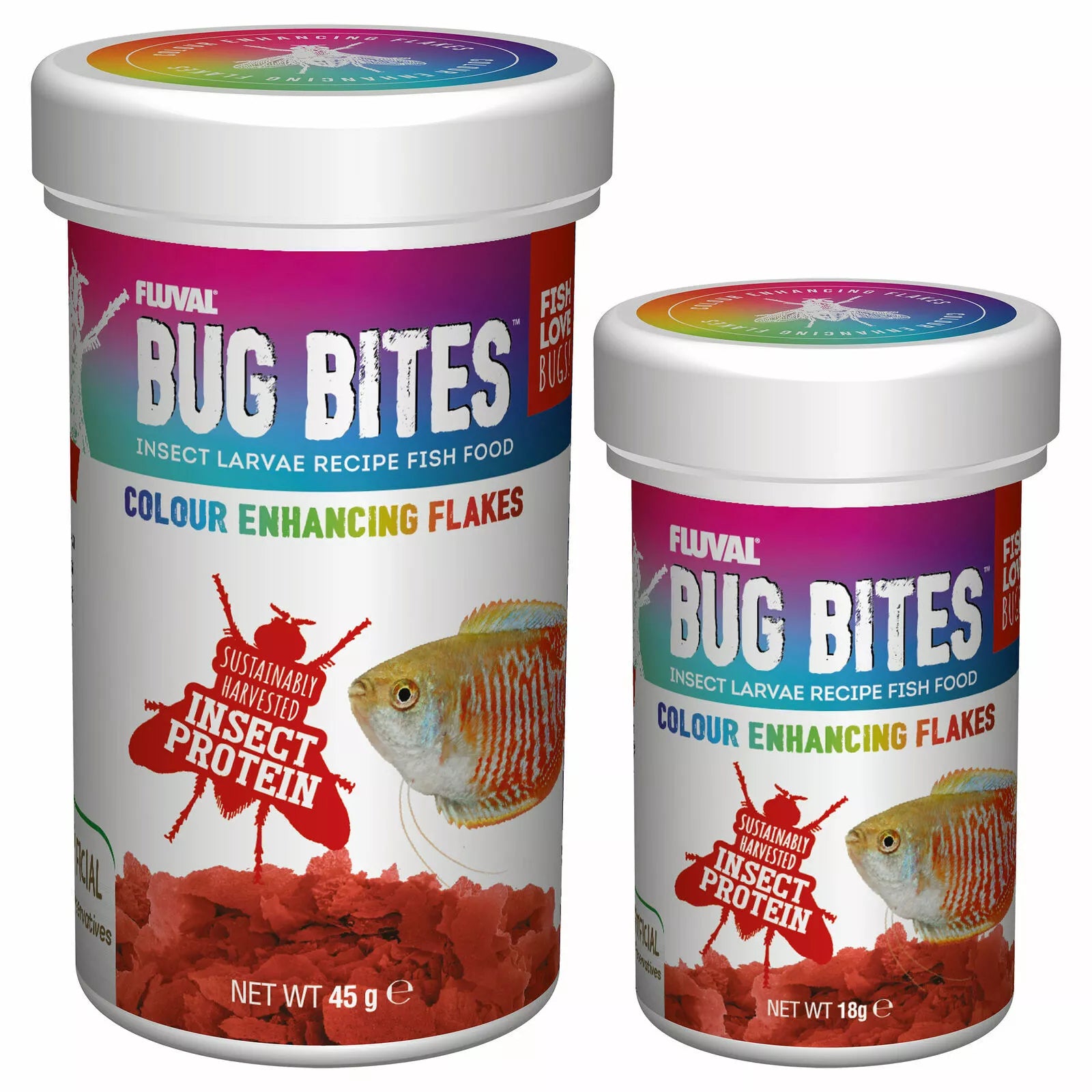 Fluval Bug Bites Colour Enhancing Flakes 2 Sizes