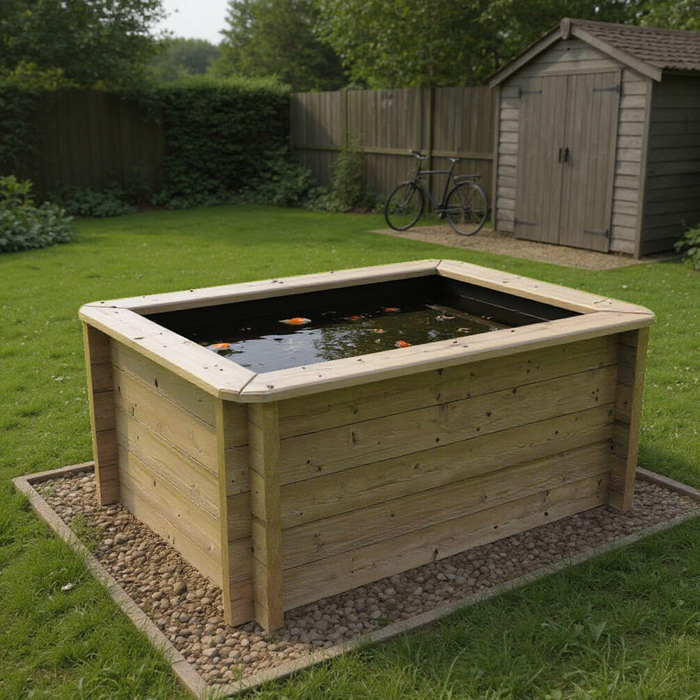 The Garden Timber Company Wooden Fish Ponds 1.5x1m 697mm Height 589L