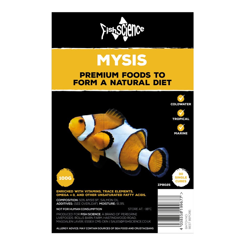 Fish Science Frozen Food Blister Pack Mysis 100g (case of 10)