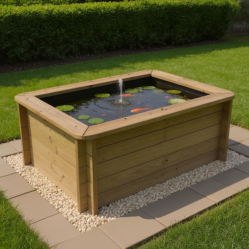 The Garden Timber Company Wooden Fish Ponds 1.5x1m 697mm Height 634L