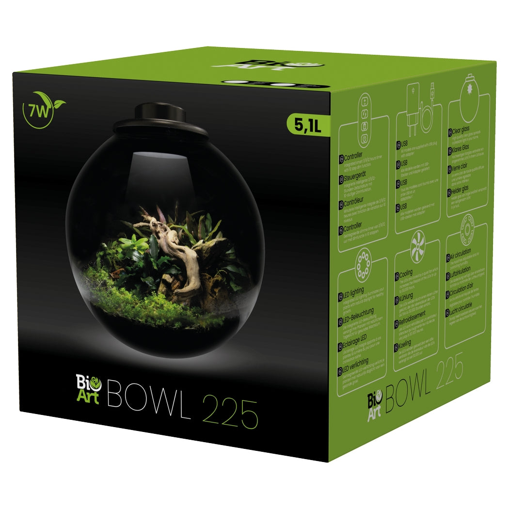 BioArt BOWL Terrarium Micro Landscape Black 5.1L