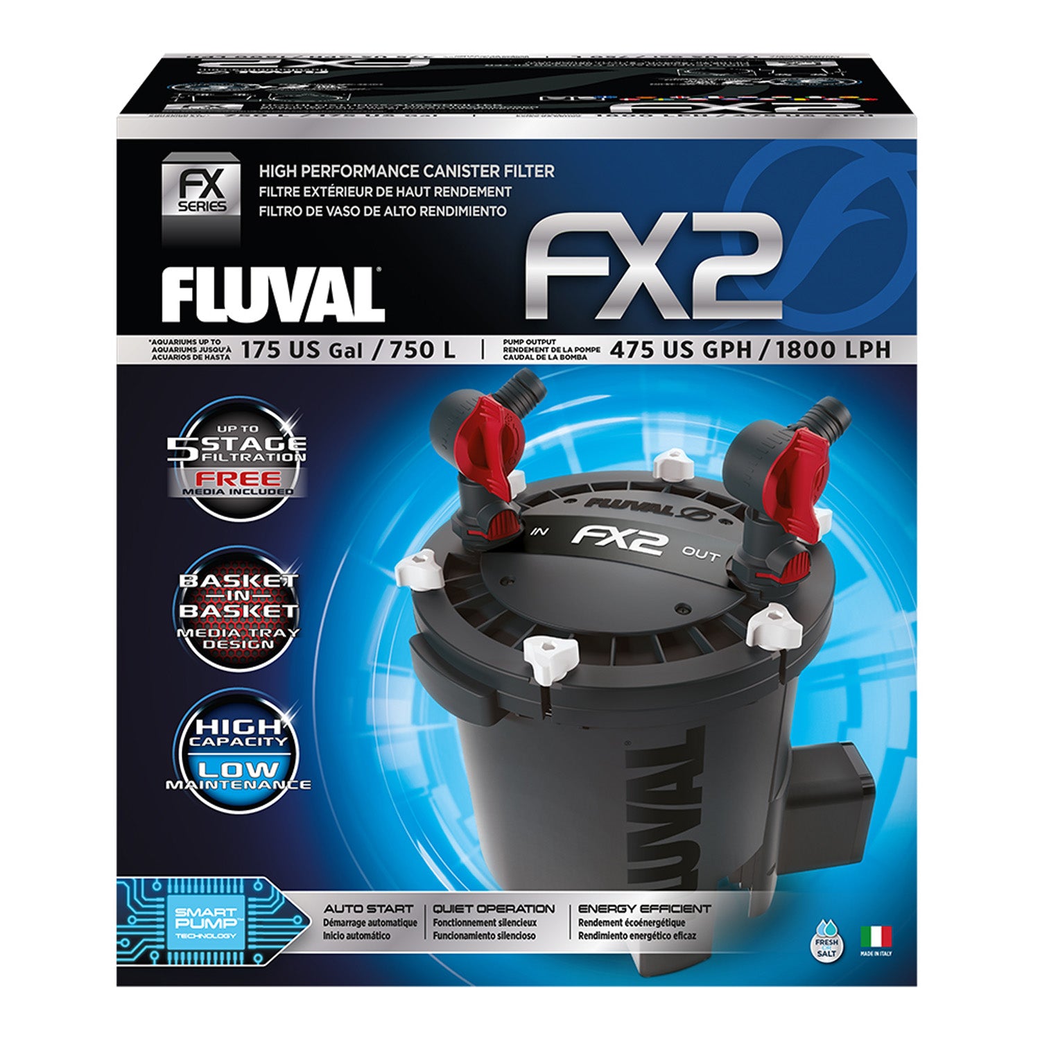 Fluval FX2 Aquarium External Filter 1800L/h for Tanks up to 750L