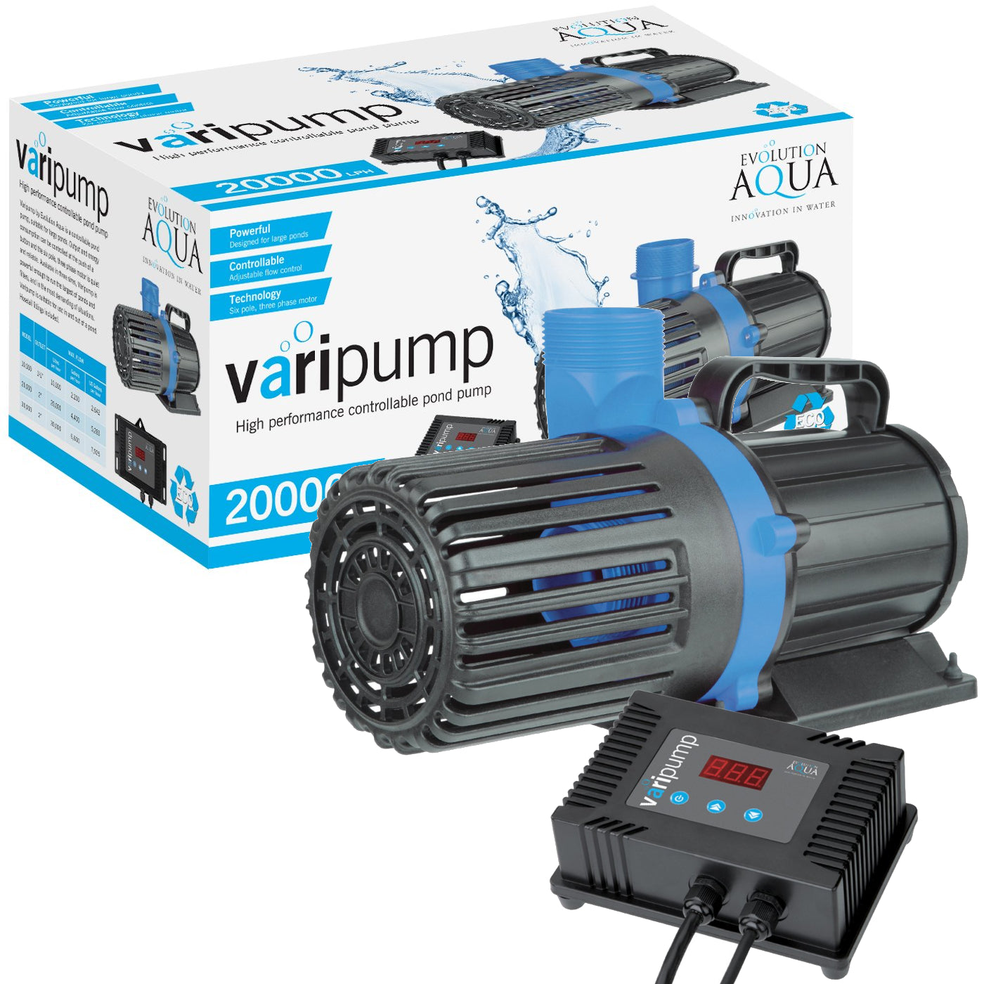 Evolution Aqua Varipump Variable Flow Pond Pump 20000L/h