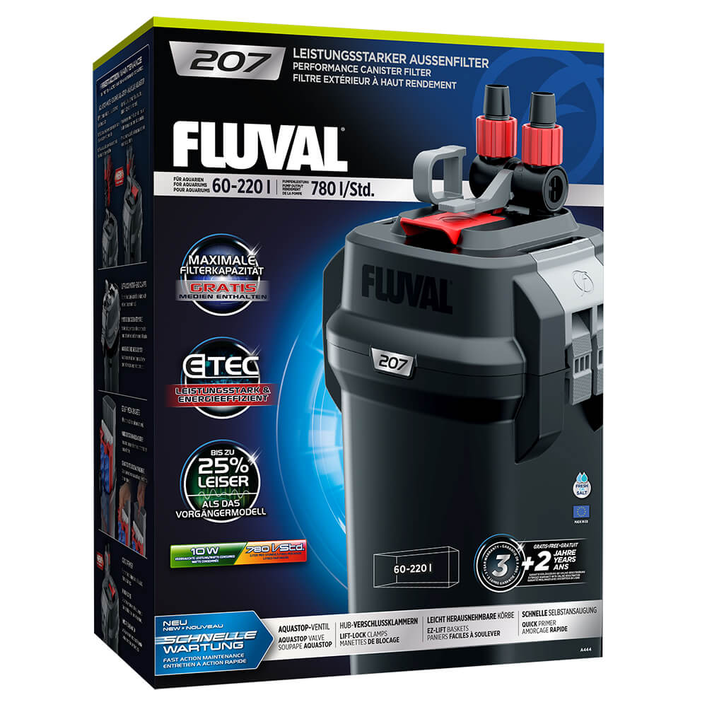 Fluval 207 Aquarium External Filter 780L/h for Tanks up to 220L