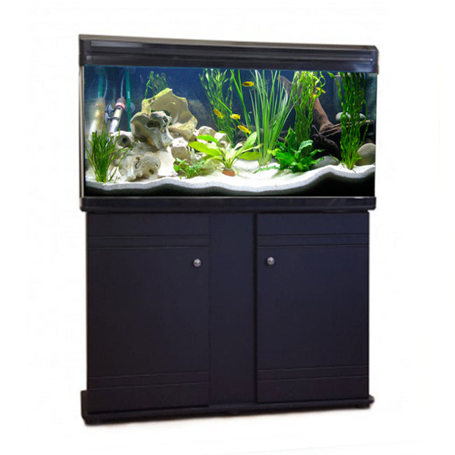 Aquarium Fish Tank & Cabinet 120cm 220L Black / White