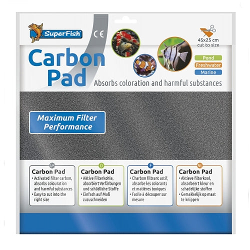 SuperFish Carbon Pad Absorbs Colouration / Harmful Substances 45 x 25cm