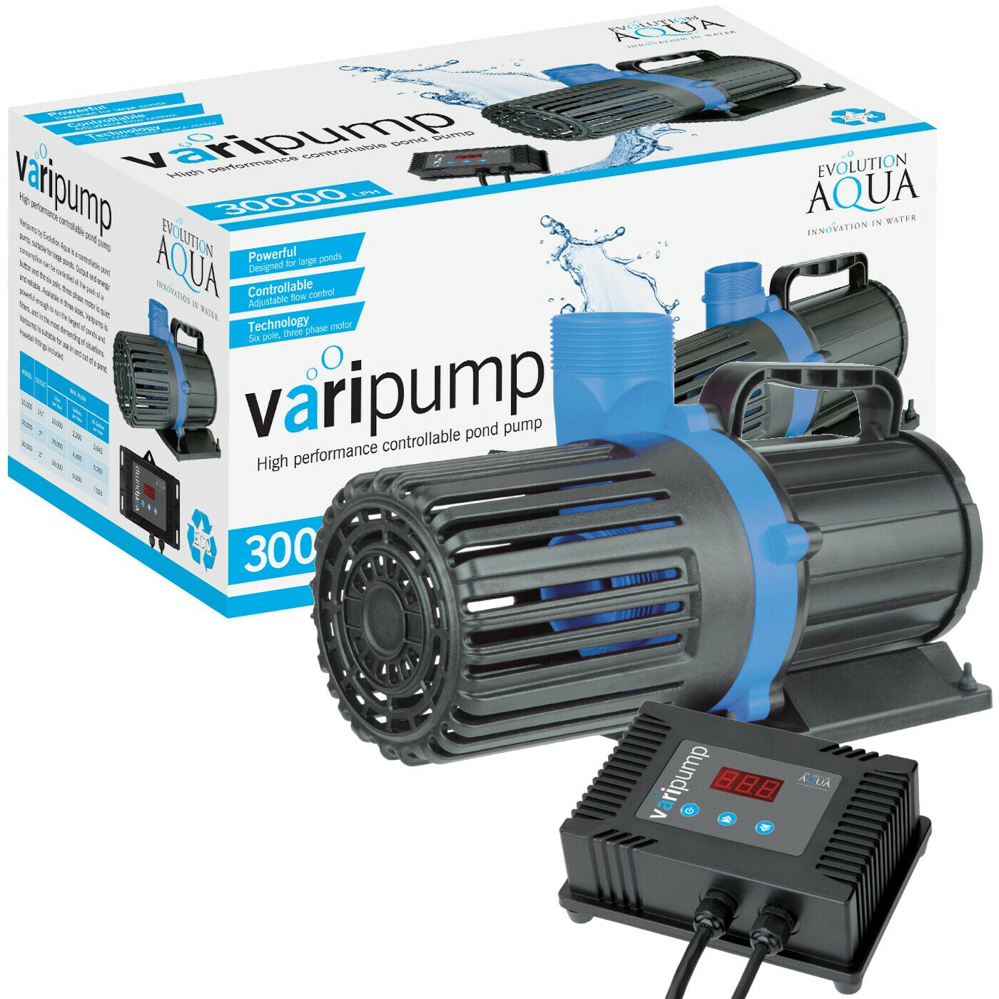 Evolution Aqua Varipump Variable Flow Pond Pump 30000L/h