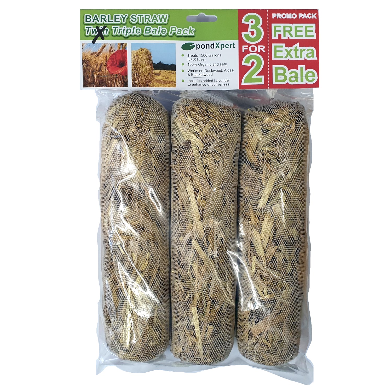 PondXpert Pond Barley Straw Bales (3 for 2) treats 6750L