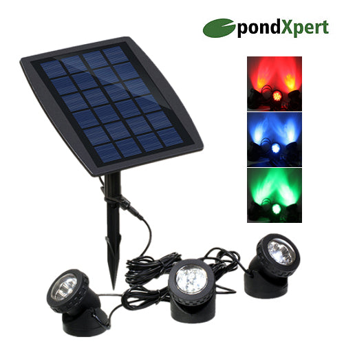 PondXpert Solar Sublight Triple Spotlights RGB
