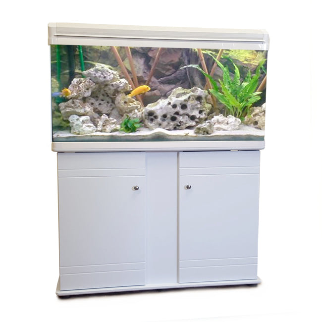 Aquarium Fish Tank & Cabinet 120cm 220L Black / White