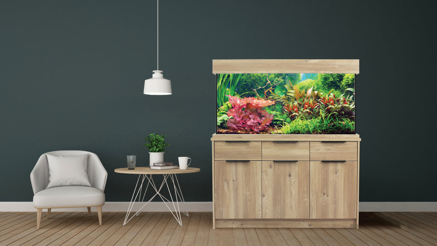 Aqua One Nash Oak Style Aquarium Fish Tank with Cabinet 116cm 230L