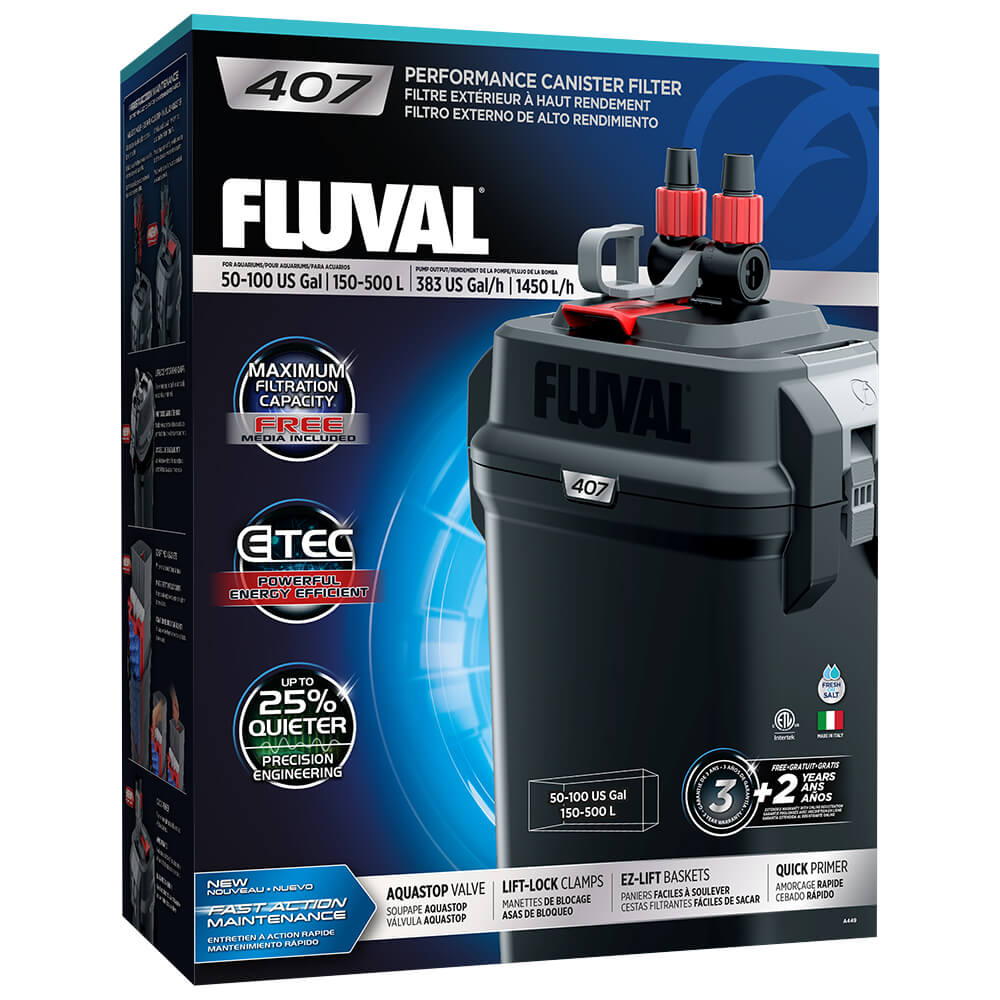 Fluval 407 Aquarium Filter 1450L/h Tanks up to 500L with A203 UVC