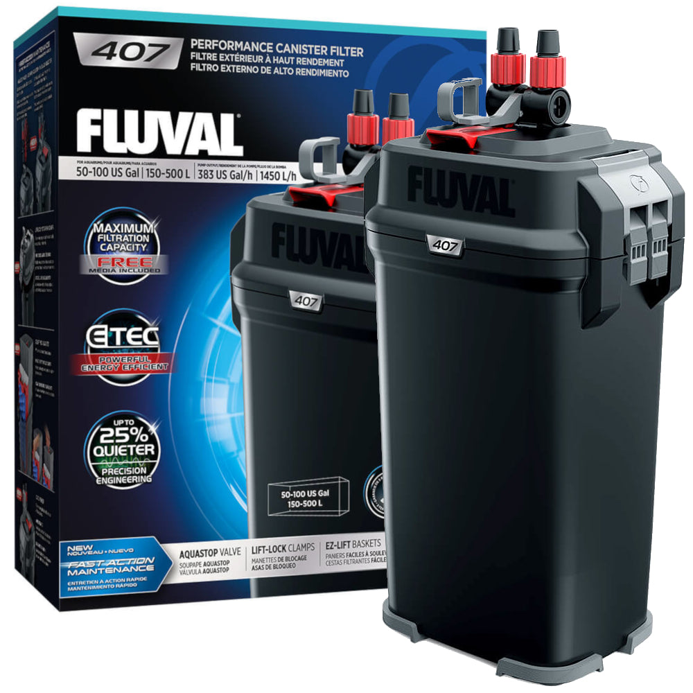 Fluval 407 Aquarium External Filter 1450L/h for Tanks up to 500L
