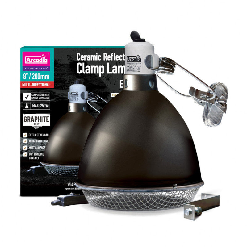 Arcadia Reflector Clamp Lamp with Ceramic Holder E27 20cm Graphite