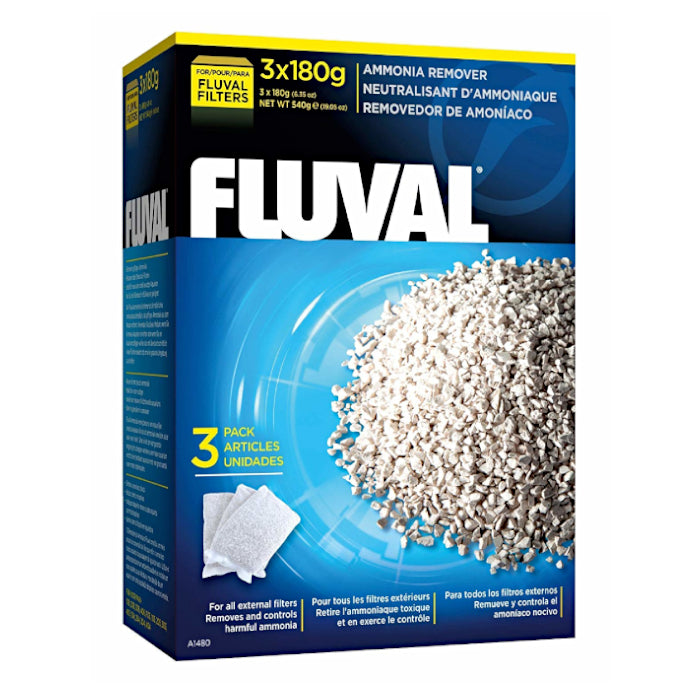 Fluval Filter Media Ammonia Remover with Nylon Bags 3 x 180g