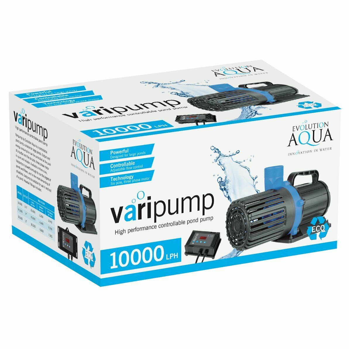 Evolution Aqua Varipump Variable Flow Pond Pump 10000L/h