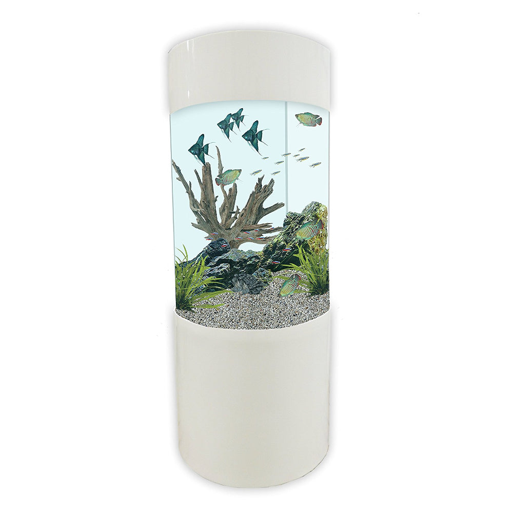 Column Aquarium Fish Tank Gloss White 80L