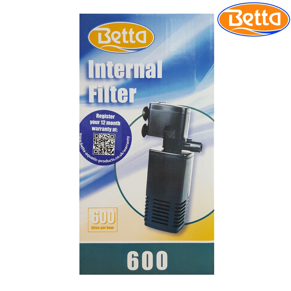 Betta Fish Tank Internal Filter 600L/h Aquariums up to 100L