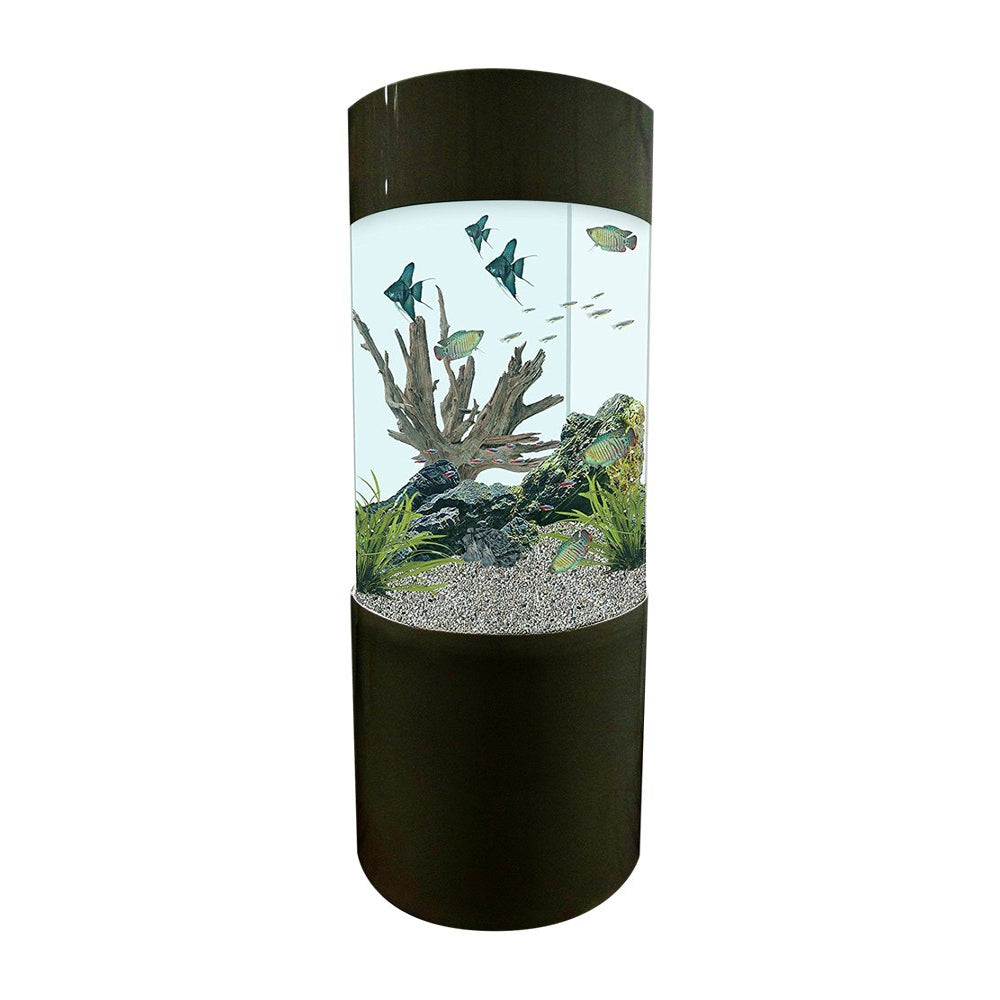 Column Aquarium Fish Tank Gloss Black 80L