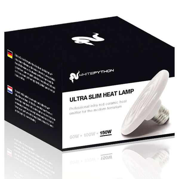 White Python Ceramic Heater, Holder, Guard & Reflector Midnight Black 3 Sizes