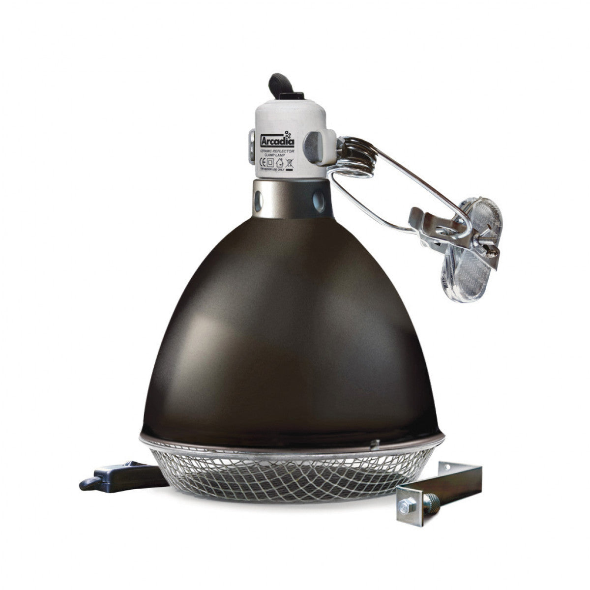 Arcadia Reflector Clamp Lamp with Ceramic Holder E27 20cm Graphite