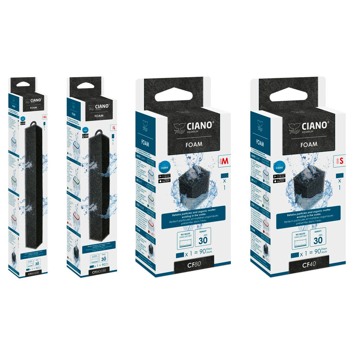 Ciano FOAM Filter Media Cartridges 4 Sizes
